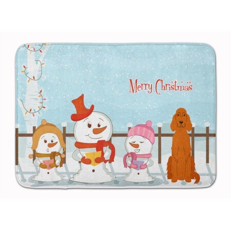 Carolines Treasures Merry Christmas Carolers Irish Setter Machine Washable Memory Foam Mat BB2395RUG